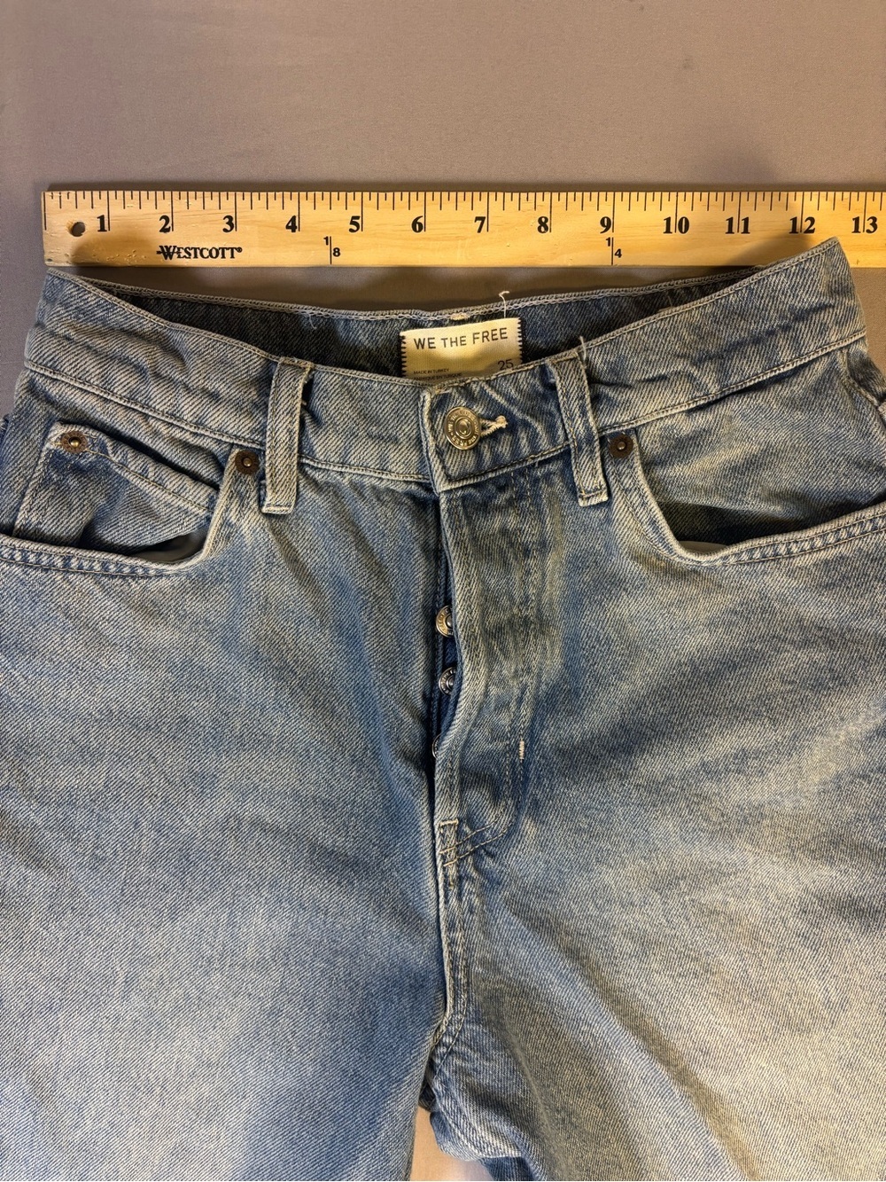 Free People Vintage Light Wash Button-Fly Jeans Size 25 - Picture 3 of 13